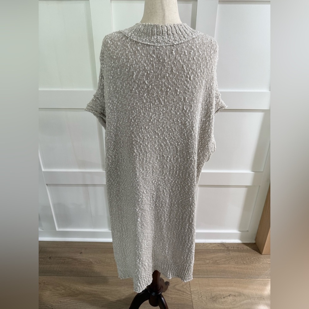 Pilcro Anthropologie Deep V Textured Sweater Vest | L | Cream Cotton - Picture 7 of 9